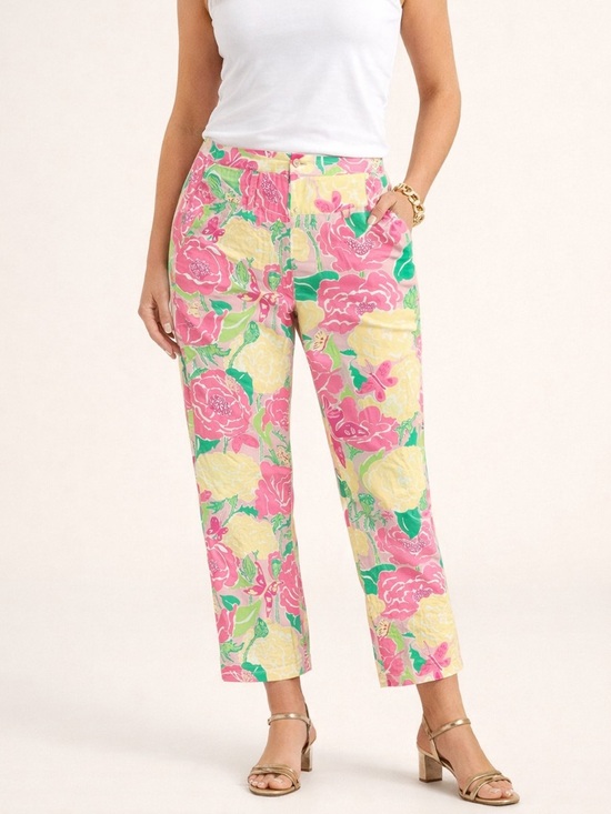 Lilly Pulitzer Pants - Lilly Pulitzer Pink and Yellow Floral Pants